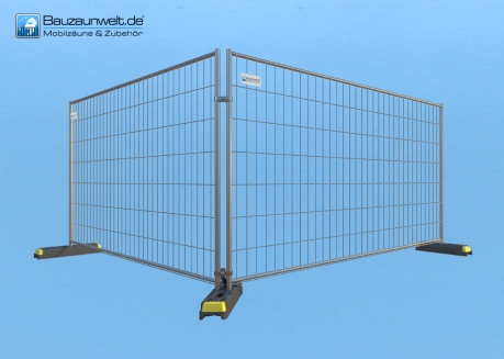 BAUZAUNWELT 20er Set 14 kg Mobilzaun - Betonfuß und Verbinder