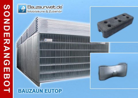 Bauzaun EUTOP inkl. Betonstein und Verbinder 36er Set