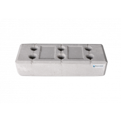 5er Set 14 Kg Bauzaun EUTOP Exklusiv - mit Betonsockel | Bauzaunwelt