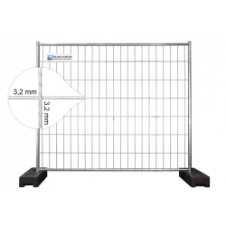 5er Set Mobilzaun 2,20m x 2,00m 11 kg extra stabil - 16 kg PE Fuß