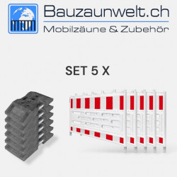 5er Set Schrankenzaun nach TL inkl. K1 Fussplatten