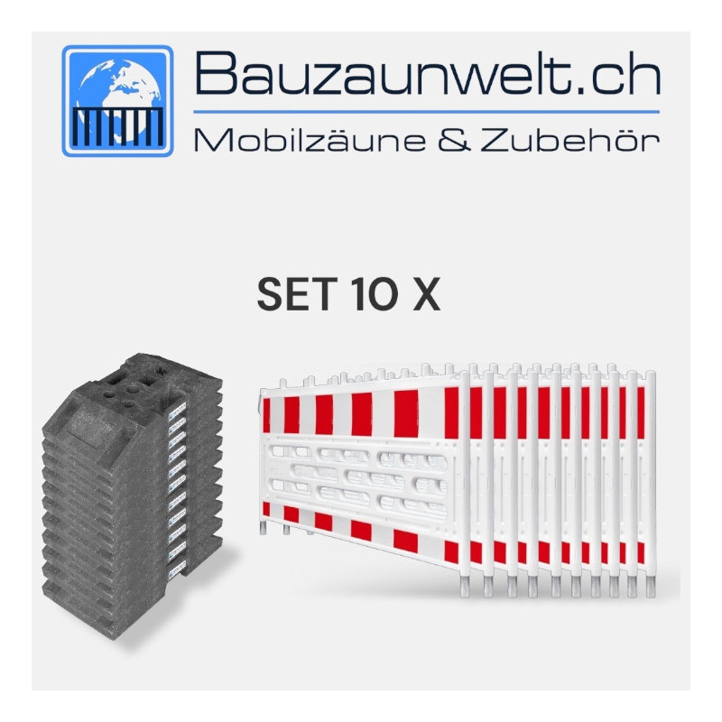 10er Set Schrankenzaun nach TL inkl. K1 Fussplatten