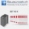 10er Schrankenzaun Set Schweiz - 21m Absturzsicherung | Bauzaunwelt