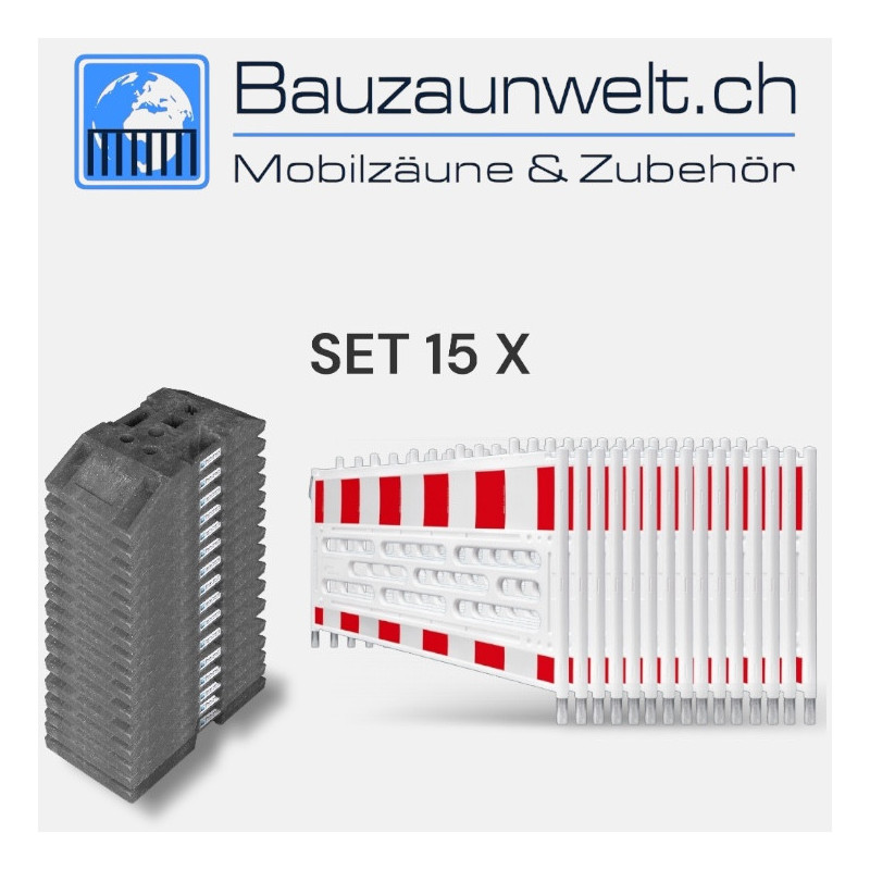 Set di 10 recinzioni di protezione conformi alla normativa TL, incluse le piastre di base K1.
