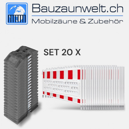 20er Schrankenzaun Set Schweiz - 43m Absturzsicherung | Bauzaunwelt
