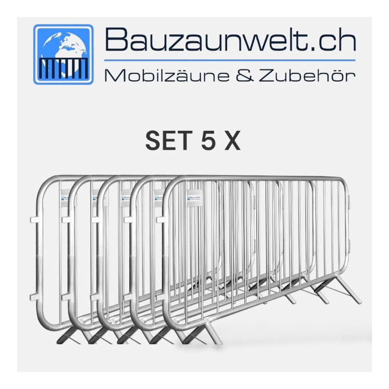 5er Absperrgitter Set Schweiz — Mannheimer Gitter | Bauzaunwelt