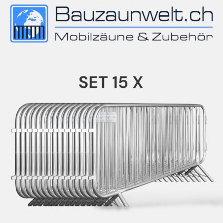 Set di 10 cancelli a barriera - Mannheimer Gitter Economy 2,30 m - 10 kg - zincati
