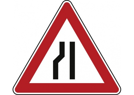 Einseitig verengte Fahrbahn links