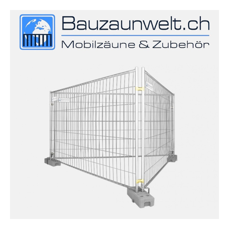 Bauzaunwelt Dreieck-Set Bannerwerbung - 14 Kg Bauzaun | Bauzaunwelt