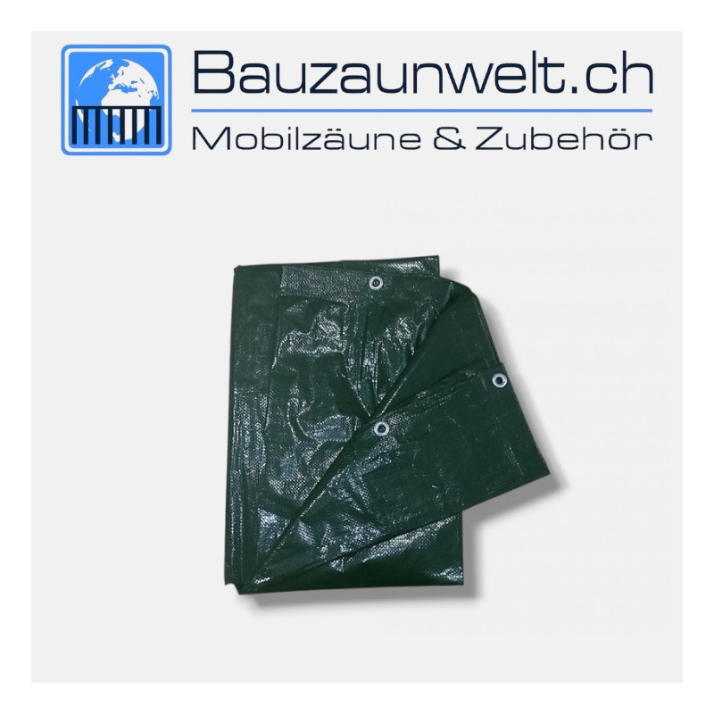 Bauzaun Sichtschutzplane grün - UV-beständig | Bauzaunwelt