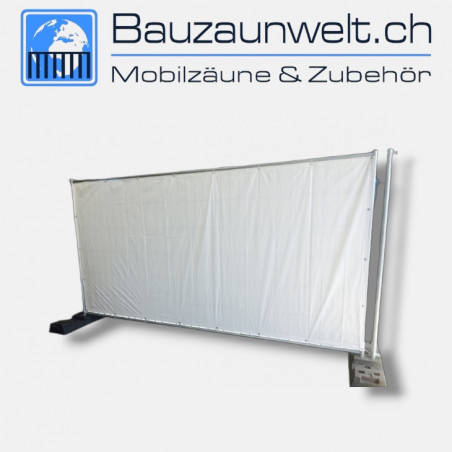 Bauzaunplane weiss - Sichtschutz für Mobilzaun | Bauzaunwelt