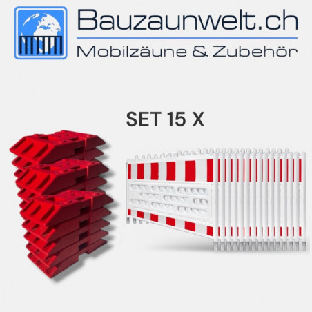 15er Schrankenzaun Set Schweiz - Absturtzsicherung | Bauzaunwelt