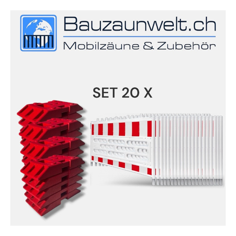 20er Schrankenzaun Set Schweiz - Absturzsicherung | Bauzaunwelt