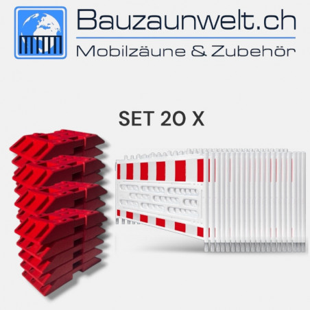 20er Schrankenzaun Set Schweiz - Absturzsicherung | Bauzaunwelt
