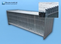 BAUZAUNWELT 10er Set 11 kg 3,5 x 1,2 m Mobilzaun - Betonfuß und Verbinder